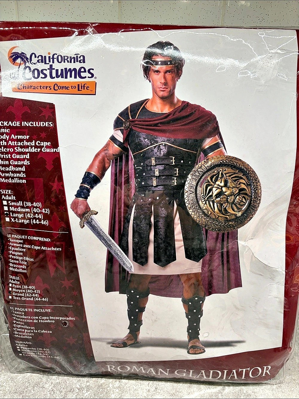 California Costumes Roman Gladiator Adult Costume Adult Large + Shoes- Halloween